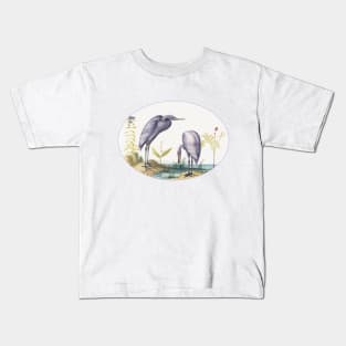 Two Great Egrets with Green Breeding Masks (1575–1580) Kids T-Shirt